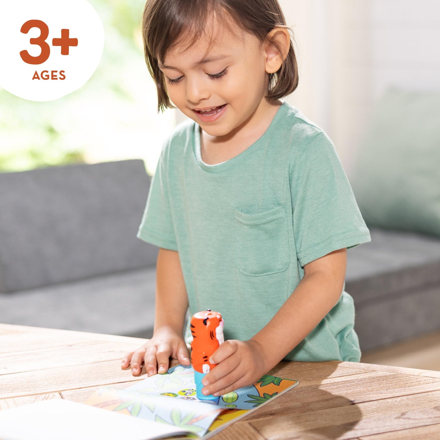 Melissa & Doug Sticker WOW! Tiger Stamper – 24-Page Pad, 300 Stickers, FSC Certified, Ages 3+