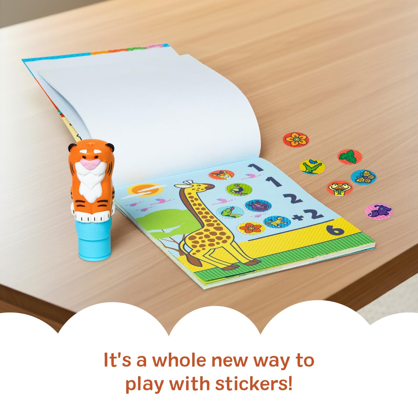 Melissa & Doug Sticker WOW! Tiger Stamper – 24-Page Pad, 300 Stickers, FSC Certified, Ages 3+