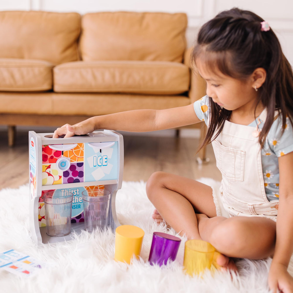 Melissa & Doug Thirst Quencher Wooden Drink Dispenser with Juice Inserts & Ice Cubes – FSC Certified