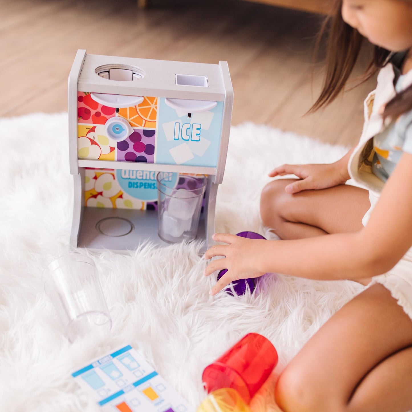 Melissa & Doug Thirst Quencher Wooden Drink Dispenser with Juice Inserts & Ice Cubes – FSC Certified