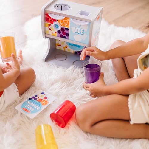 Melissa & Doug Thirst Quencher Wooden Drink Dispenser with Juice Inserts & Ice Cubes – FSC Certified