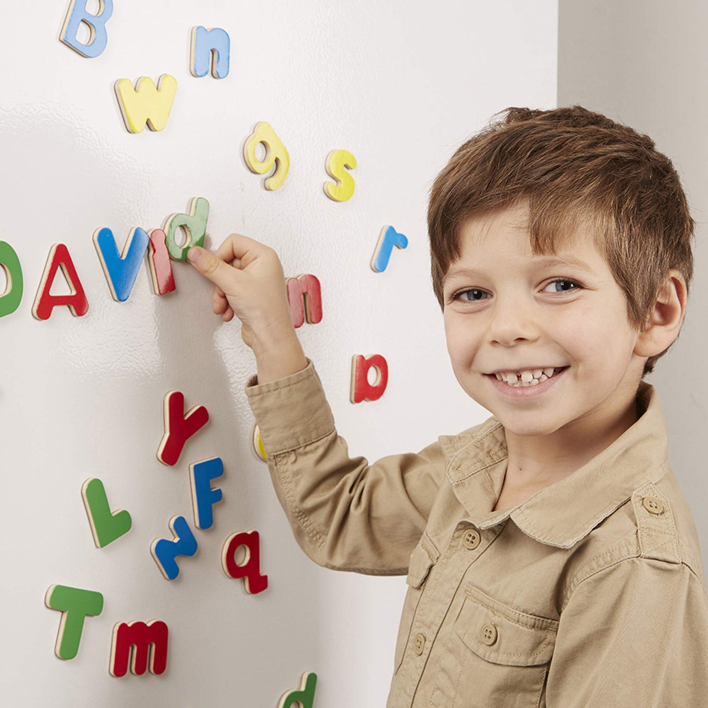 Melissa & Doug 52 Wooden Alphabet Magnets in a Box – Uppercase & Lowercase Letters