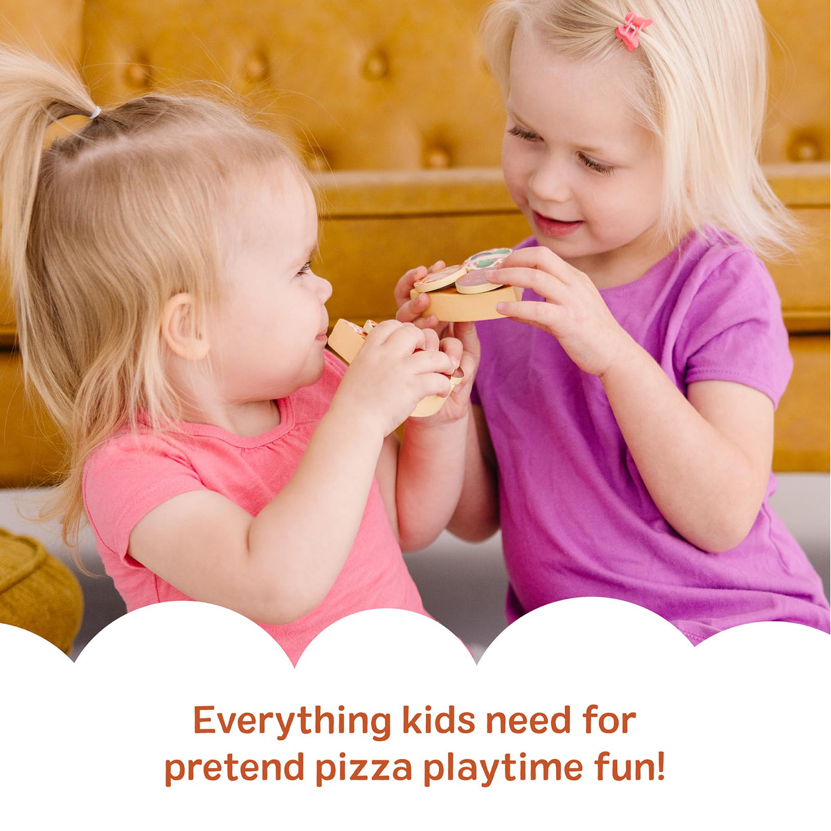 Melissa & Doug Wooden Pizza Party Play Set – 6 Sliceable Slices & 36 Toppings, 3+