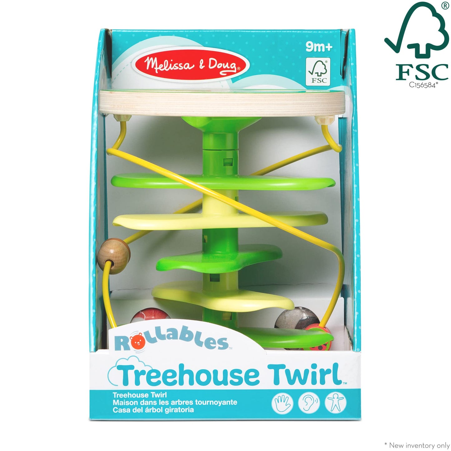 Melissa & Doug Rollables Treehouse Twirl – FSC Certified Infant & Toddler Toy (3 Pieces)