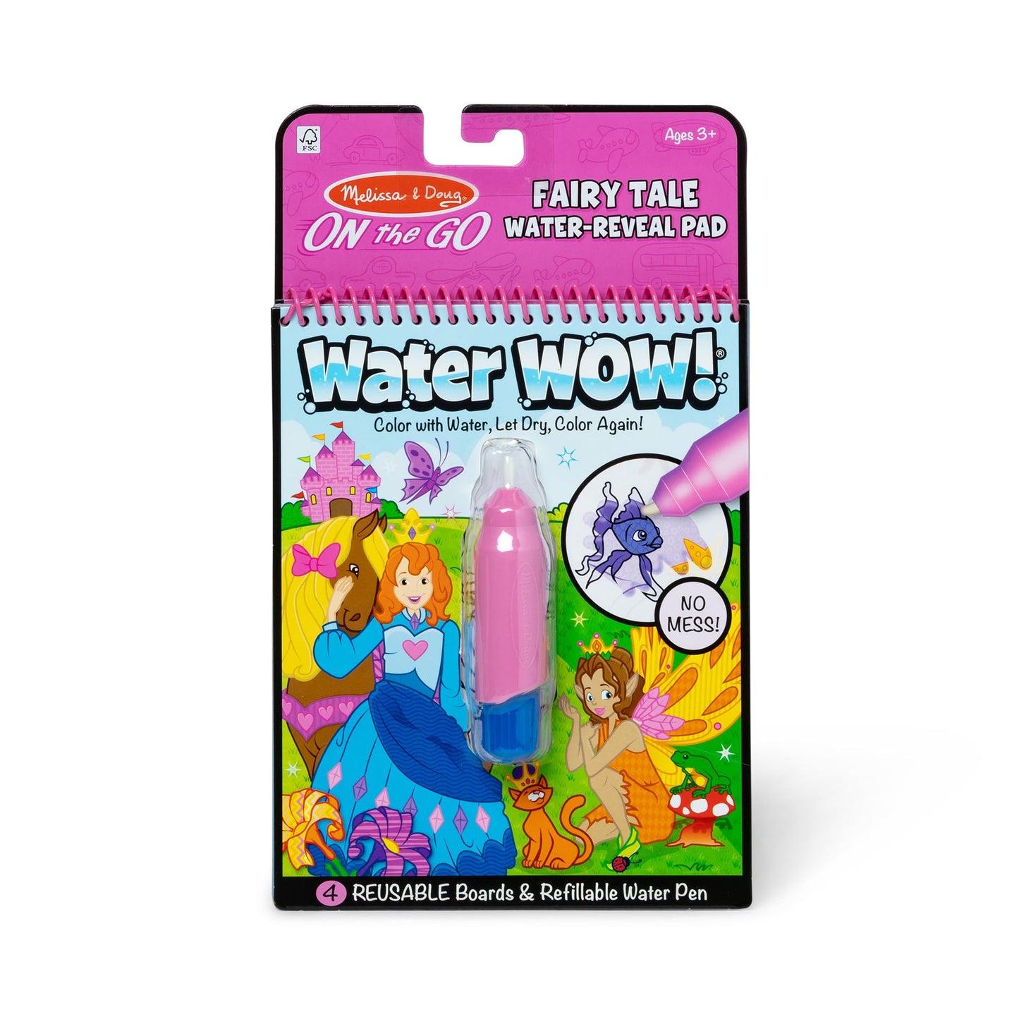 Melissa & Doug On the Go Water Wow! Fairy Tale – Mess-Free Reusable Water-Reveal Activity Pad (Ages 3+)