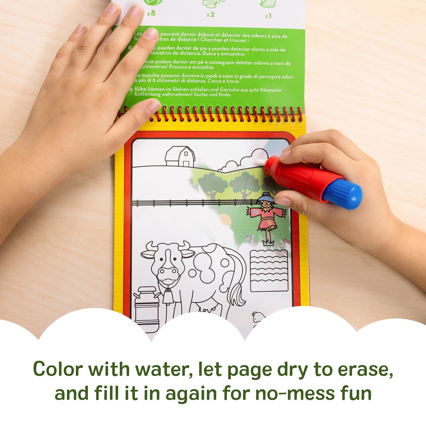 Melissa & Doug Water Wow! Farm Friends – Mess-Free Reusable Water Reveal Pad for Kids 3–7