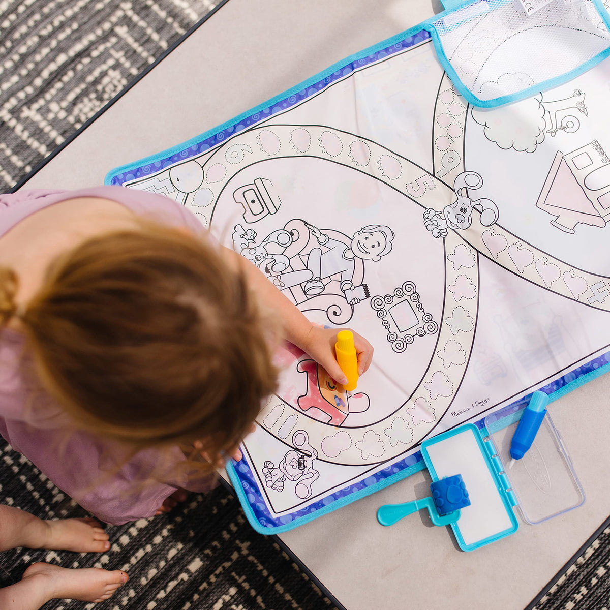 Melissa & Doug Blue's Clues & You Water Wow Activity Mat – Reusable Water Reveal Surface, 20 x 30 in