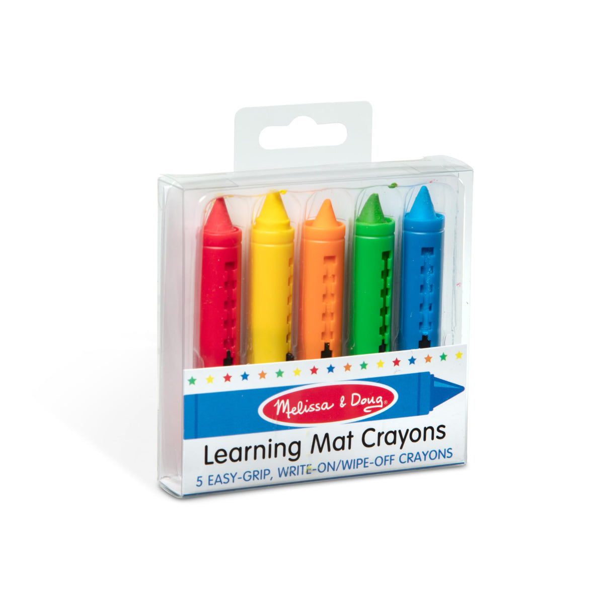 Melissa & Doug Learning Mat Crayons – 5 Colors for Reusable Art