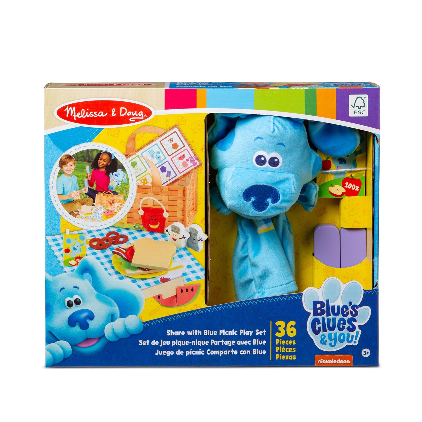 Melissa & Doug Blue’s Clues & You! Share with Blue Picnic Play Set with Hand Puppet — FSC Certified