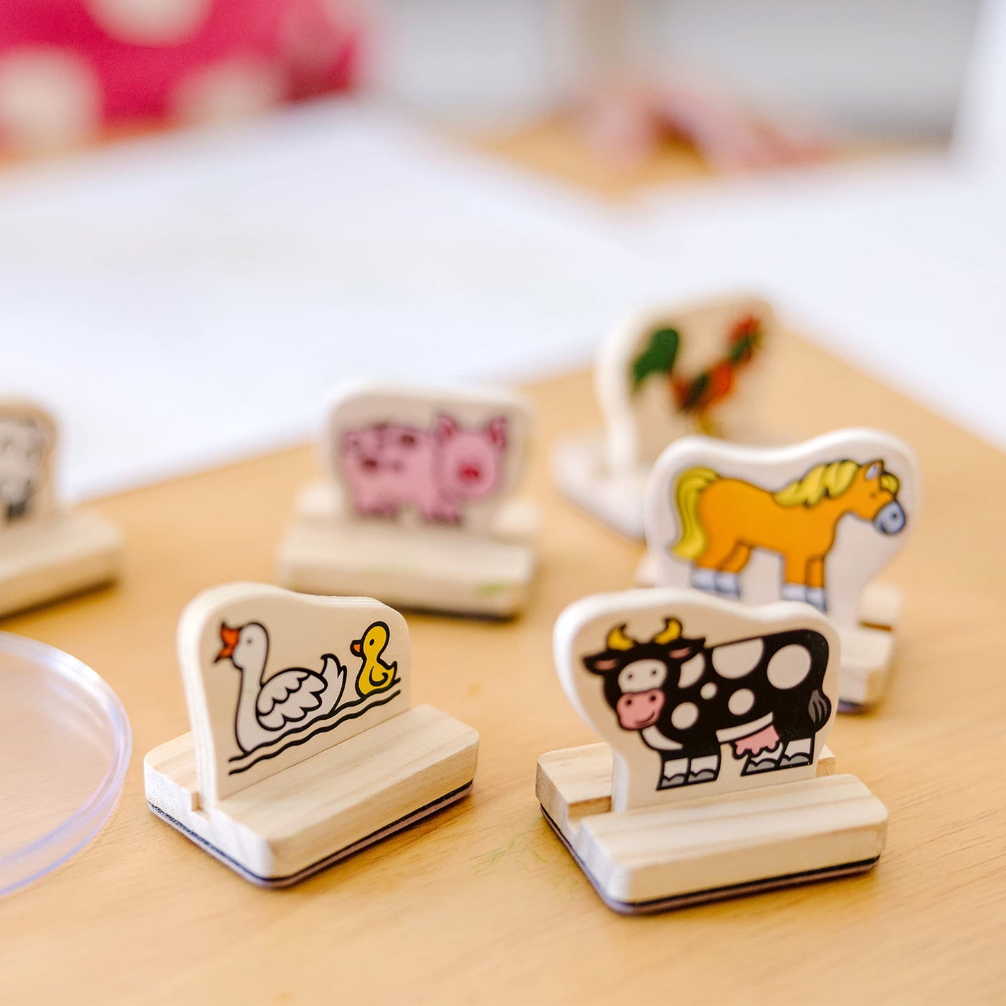 Melissa & Doug My First Wooden Stamp Set - Farm Animals | 8 Stamps + Ink Pads