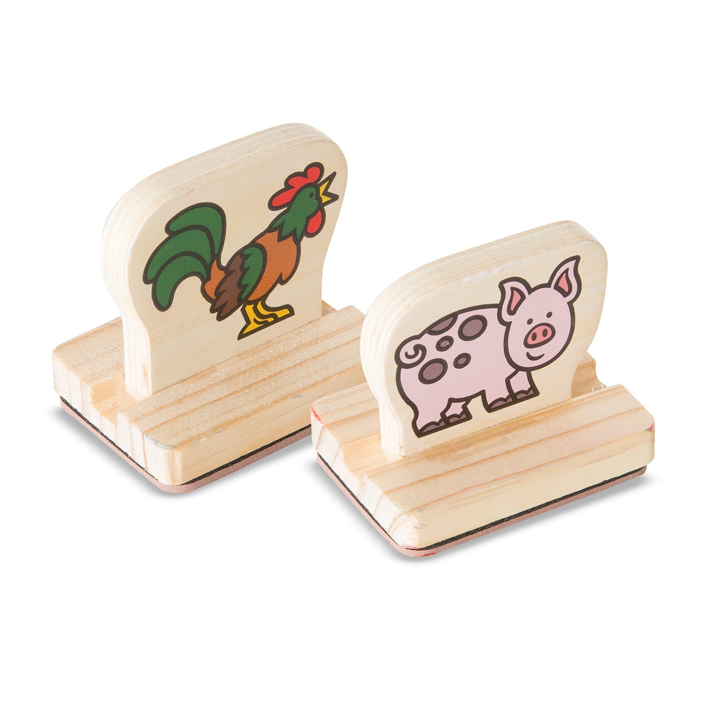 Melissa & Doug My First Wooden Stamp Set - Farm Animals | 8 Stamps + Ink Pads