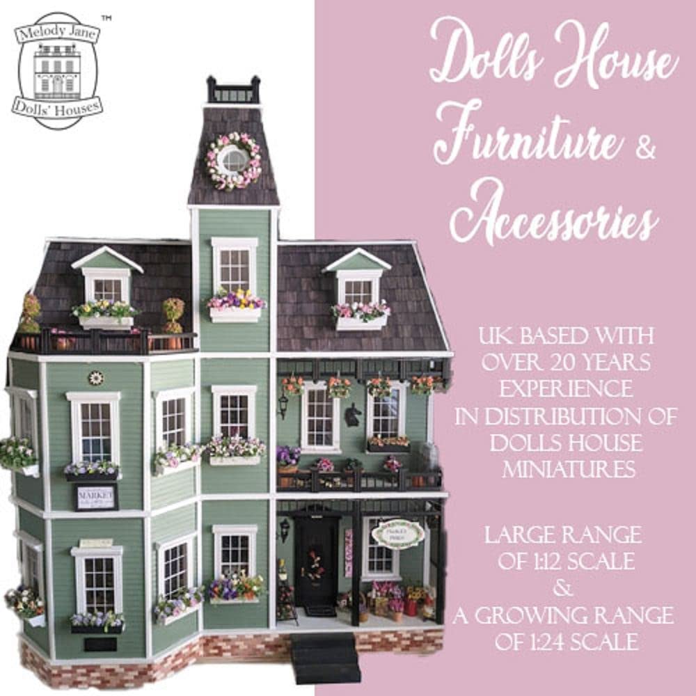 Melody Jane Dolls Houses: Wooden Curtain Rods and Rails (3 Rails, 10cm) for 1:12 Dollhouse Window