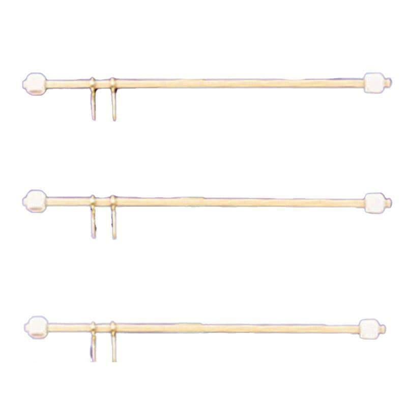 Melody Jane Dolls Houses: Wooden Curtain Rods and Rails (3 Rails, 10cm) for 1:12 Dollhouse Window