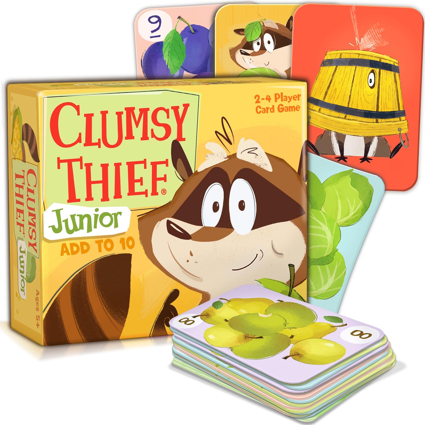 Melon Rind Clumsy Thief Junior Math Card Game – Adding to 10, Fun for Kids 5–7+, 2–4 Players