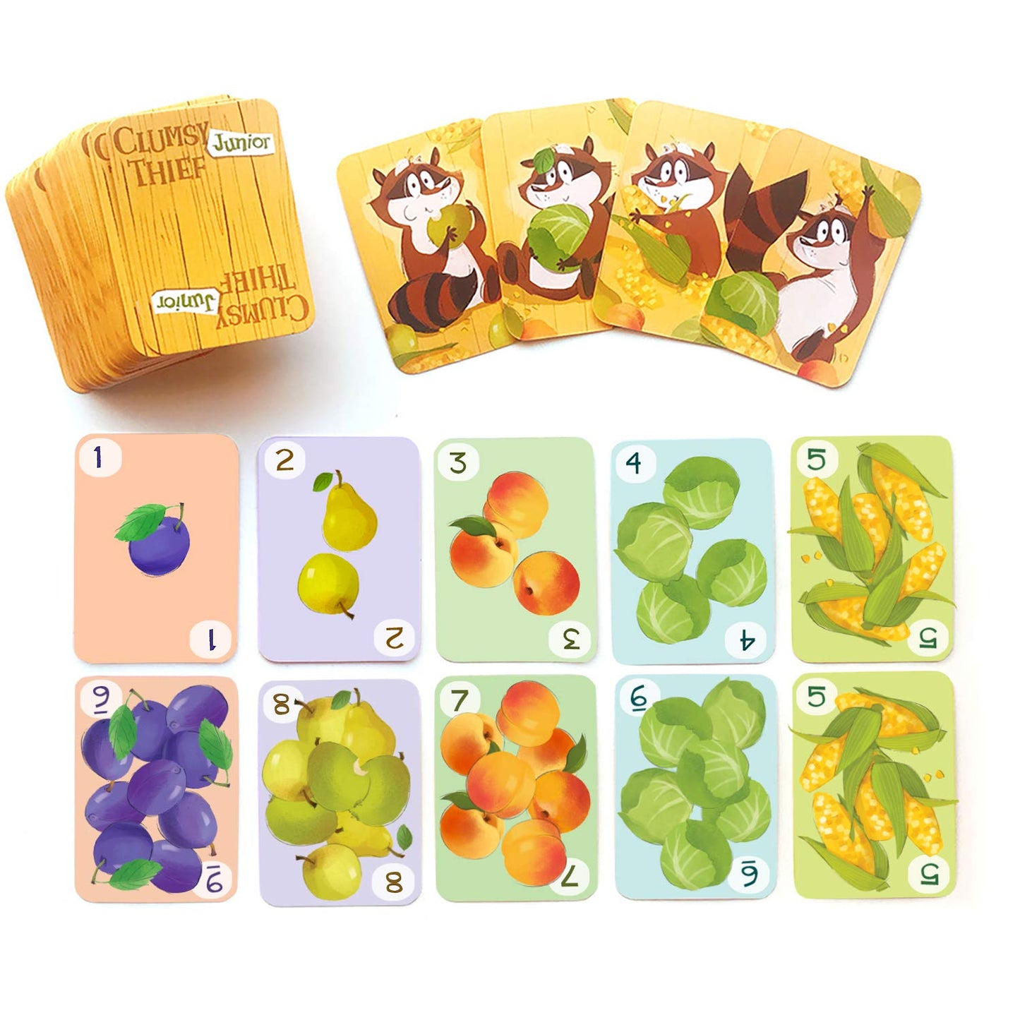 Melon Rind Clumsy Thief Junior Math Card Game – Adding to 10, Fun for Kids 5–7+, 2–4 Players