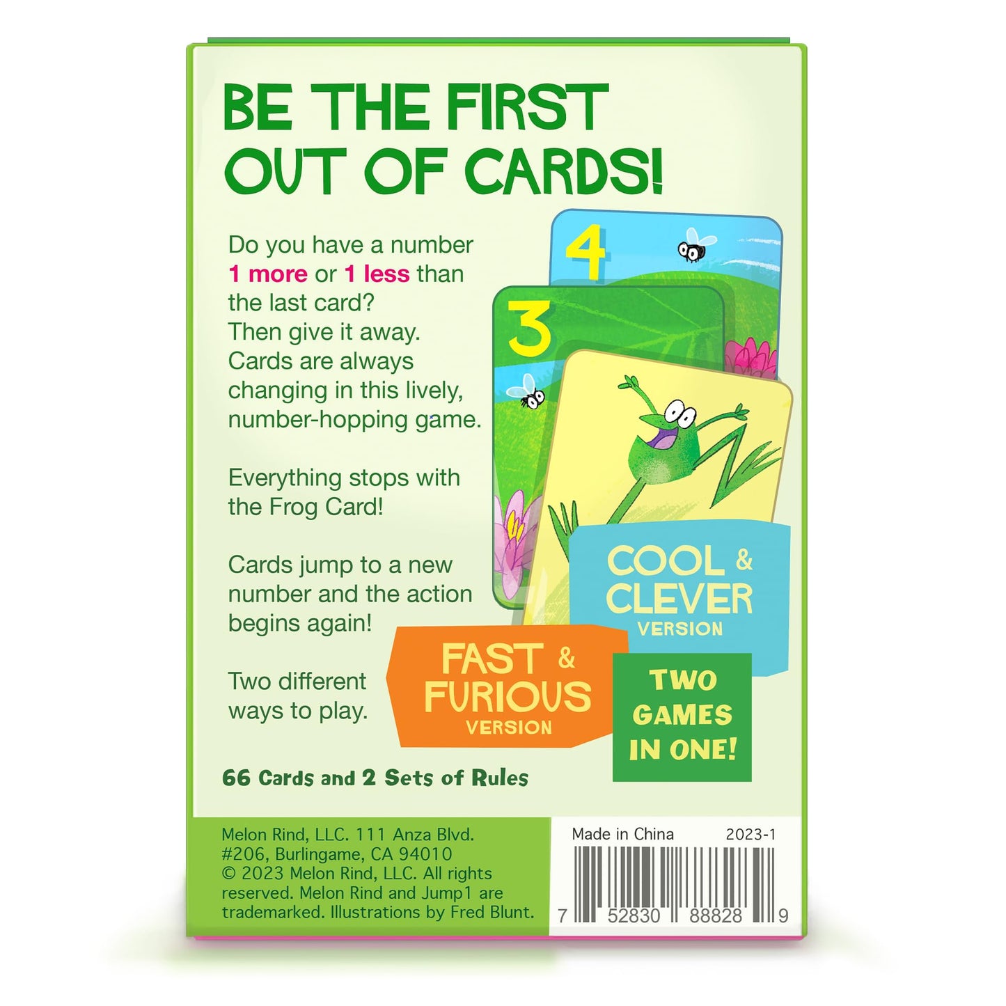 Melon Rind Jump 1 — Math Card Game for Adding & Subtracting by 1 (Ages 5+)