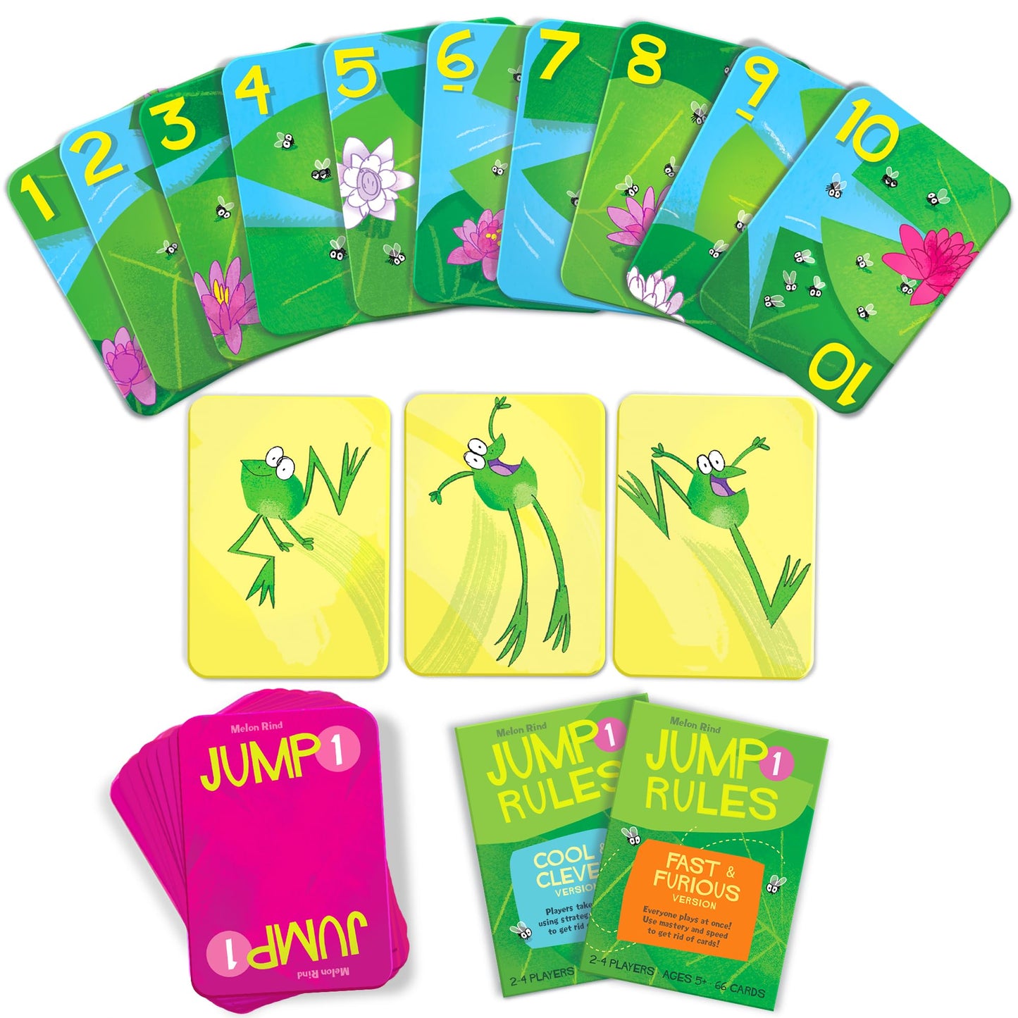 Melon Rind Jump 1 — Math Card Game for Adding & Subtracting by 1 (Ages 5+)