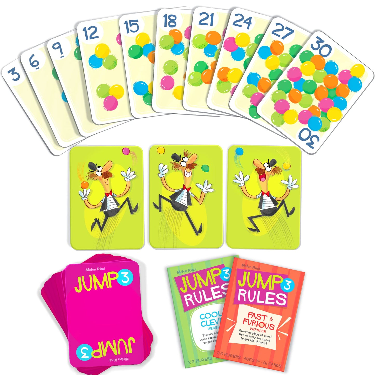Melon Rind Jump 3: Fun Math Card Game for Multiples of 3 (Ages 7+)