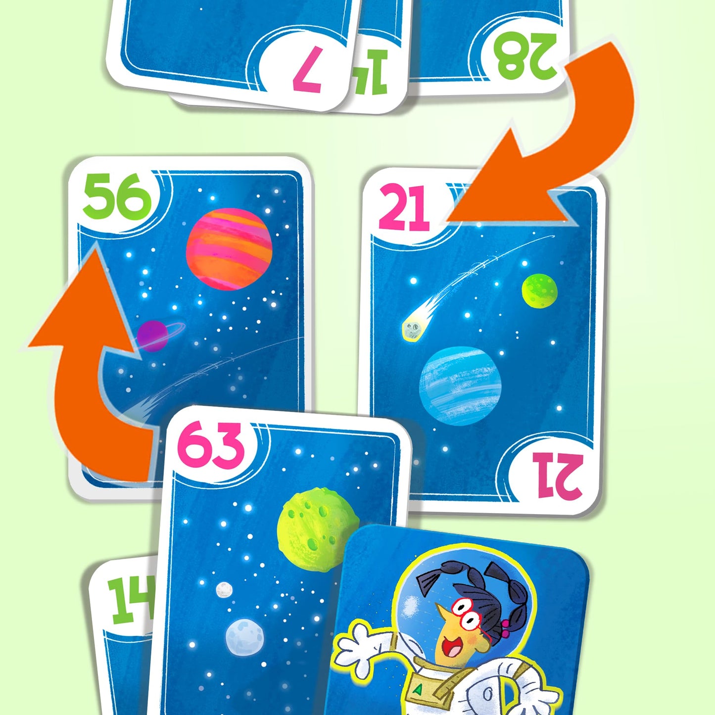 Melon Rind Jump 7: Space-Themed Math Card Game for Multiples of 7 | Ages 8+