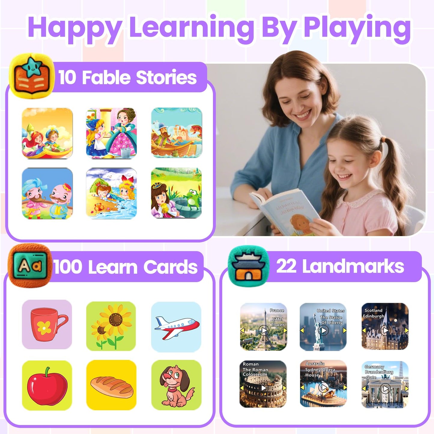 Melontti Waterproof Kids Smart Watch – 39 Games, HD Camera, Habit Tracking | Ages 5-12 (Purple)