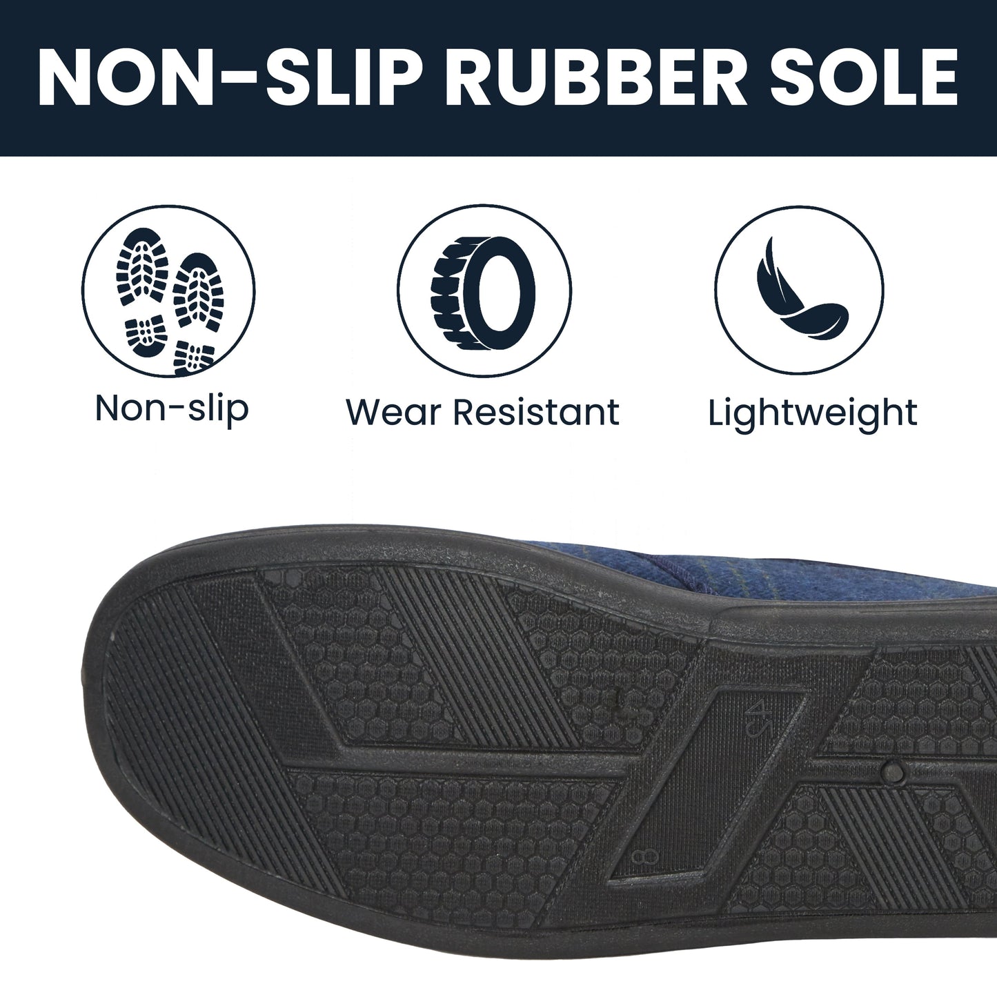 Sock Stack Men's Checked Slippers Memory Foam Cushioned Soft Lining Warm Thermal Slip-On