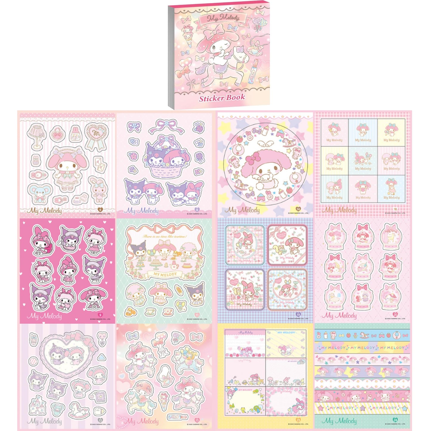 MENBLY Character Sticker Minibook 5-Pack – 24 Unique Stickers per Book (9.5x10.5 cm) for Scrapbooking & DIY