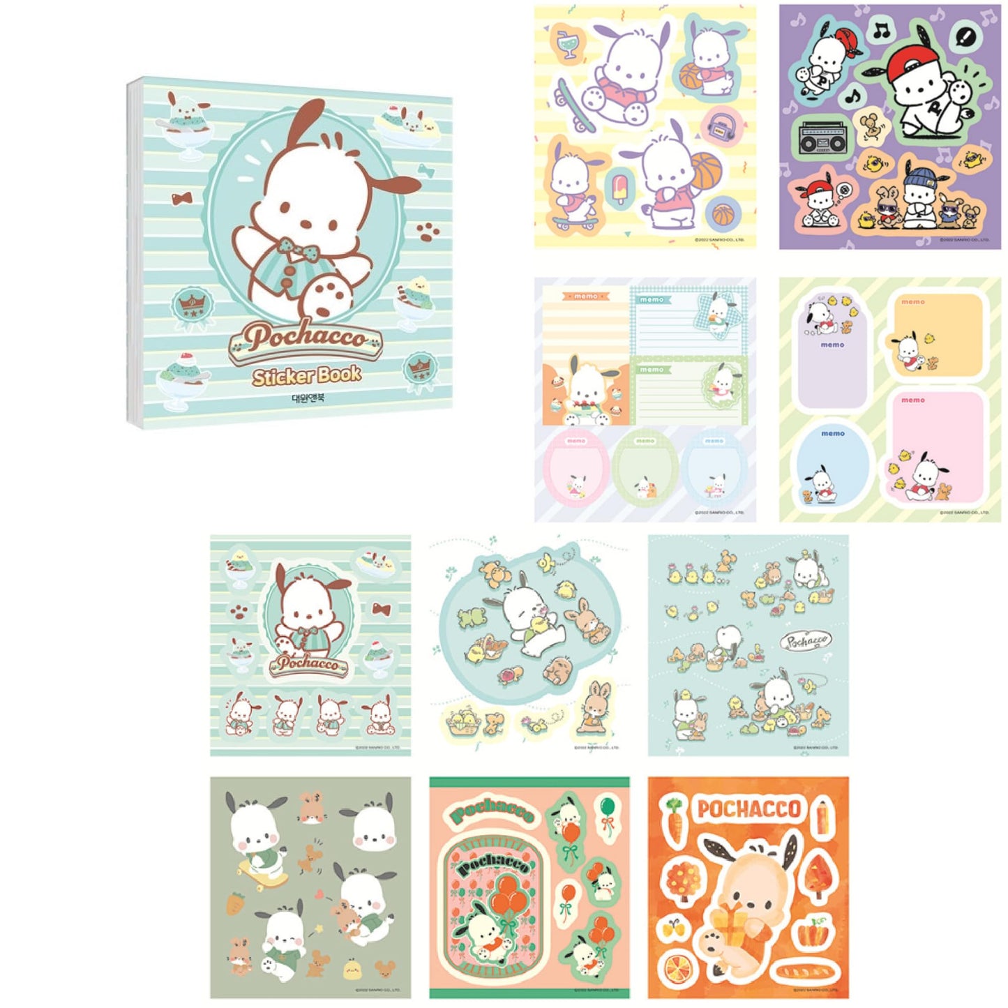 MENBLY Character Sticker Minibook 5-Pack – 24 Unique Stickers per Book (9.5x10.5 cm) for Scrapbooking & DIY