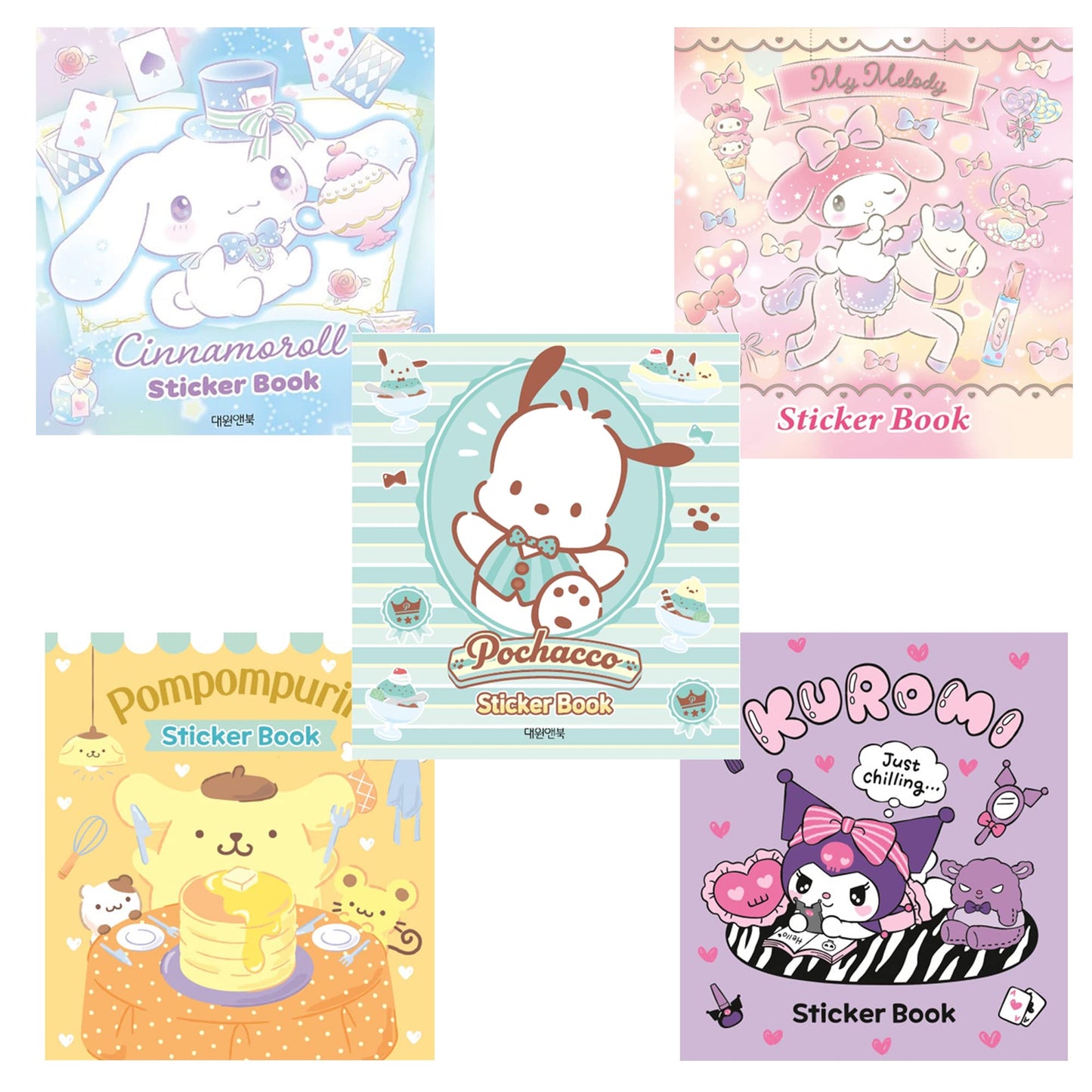 MENBLY Pompompurin Sticker Minibook – 24 Unique Stickers, 9.5 x 10.5 cm | Scrapbooking & Decor