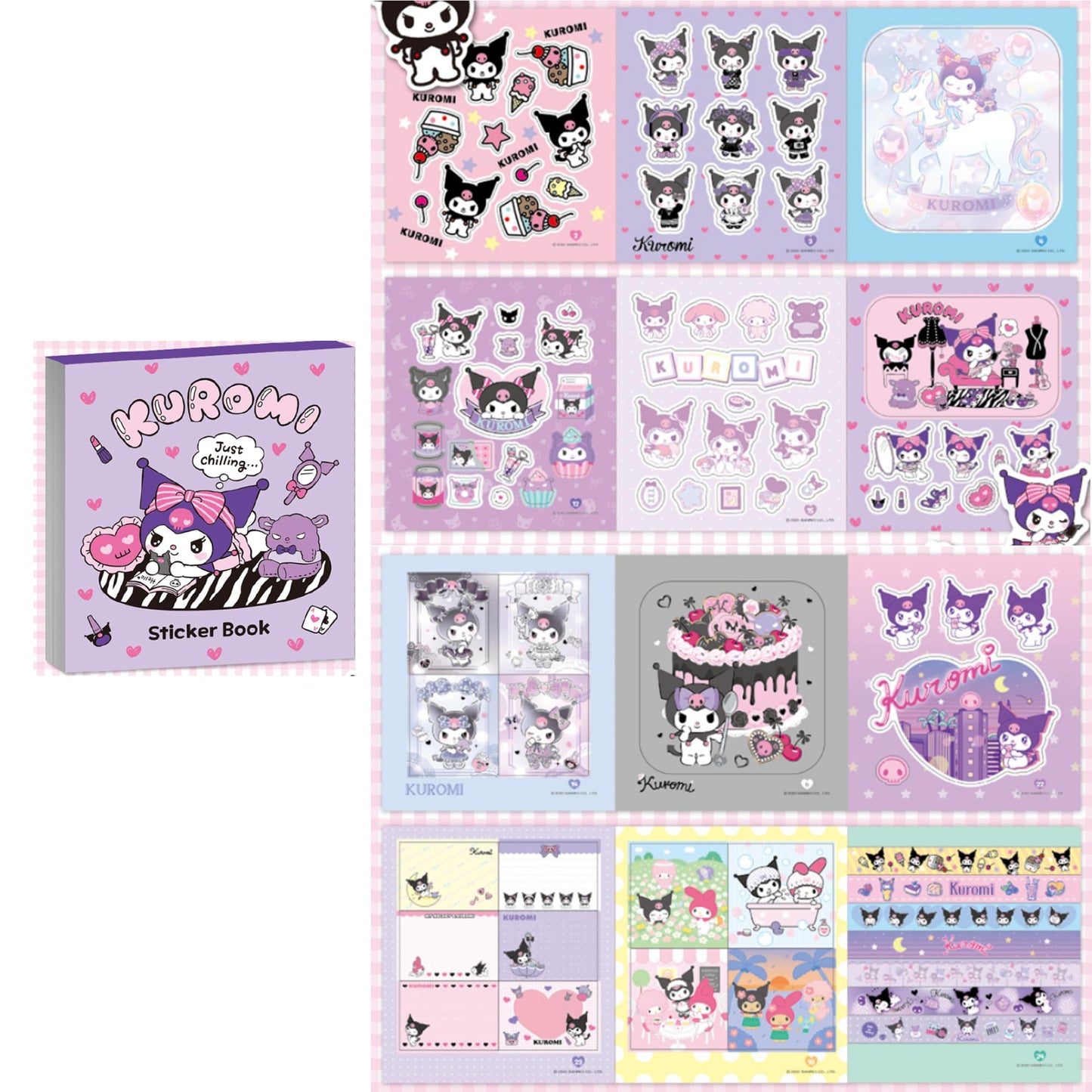MENBLY Character Sticker Minibook 5-Pack – 24 Unique Stickers per Book (9.5x10.5 cm) for Scrapbooking & DIY