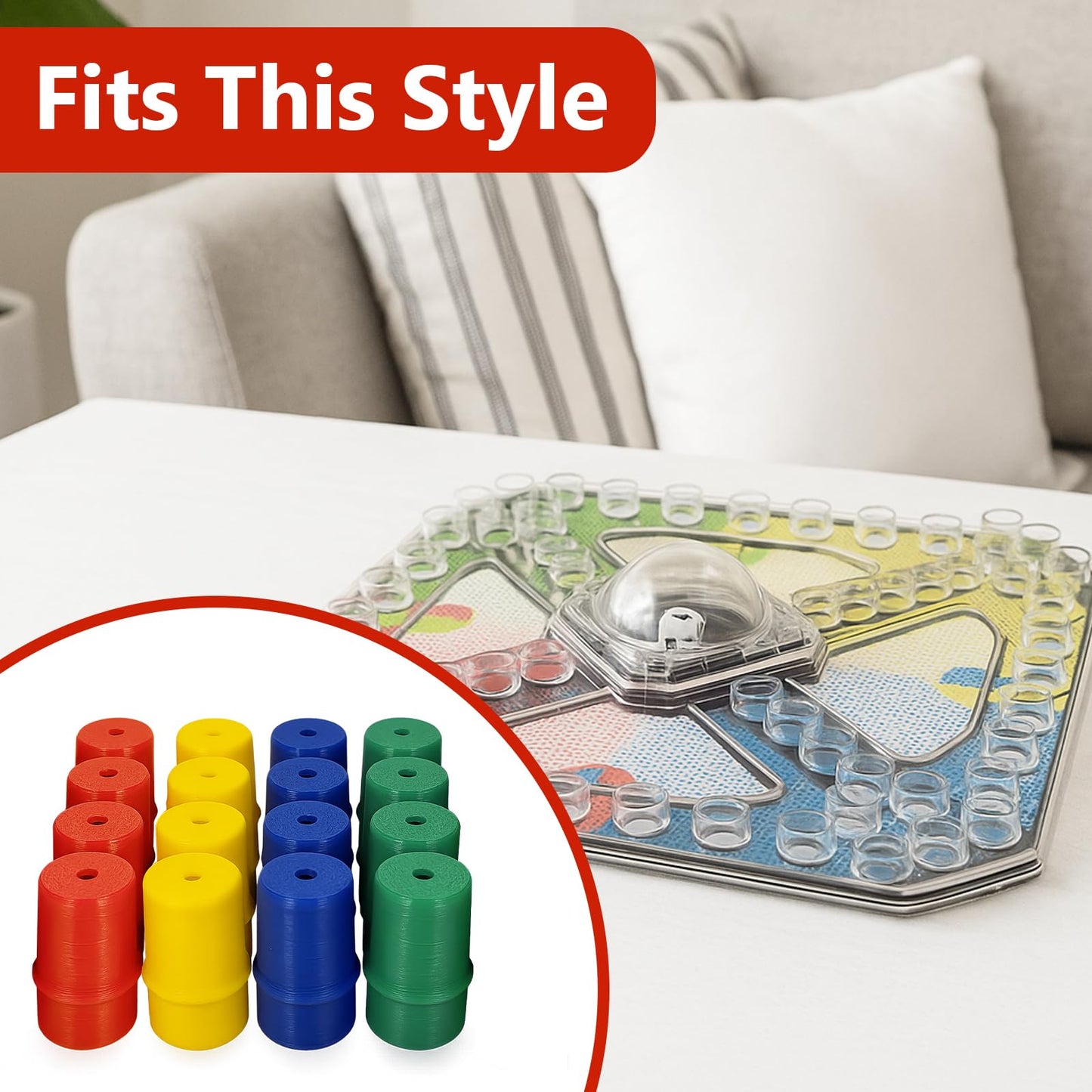 Menethil Trouble Replacement Parts – 16-Piece Set (Blue, Green, Red, Yellow) – Movers, Pawns & Pegs