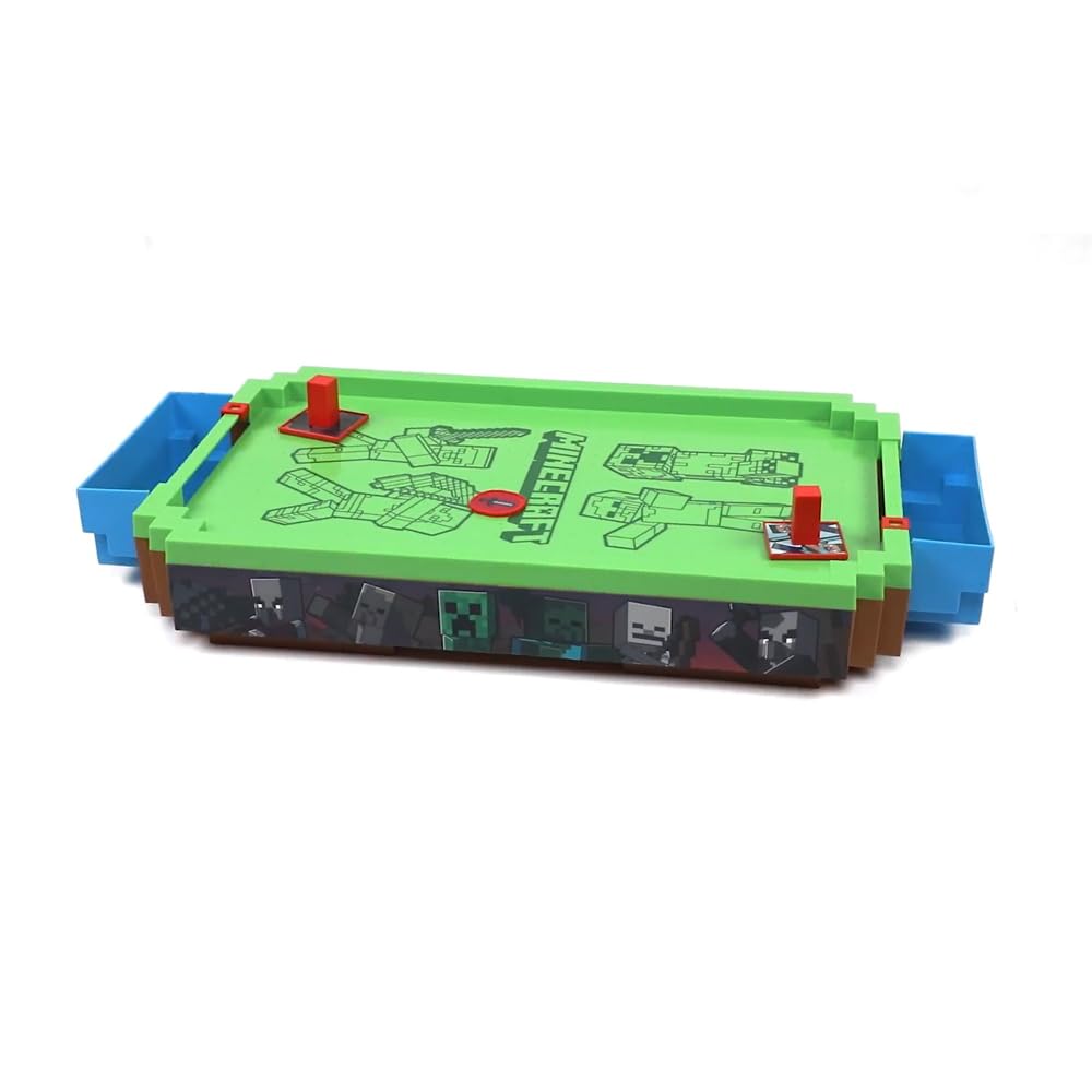 Menkind Minecraft Arcade Air Hockey – Overworld Premium 21-Inch Tabletop, 2-Player