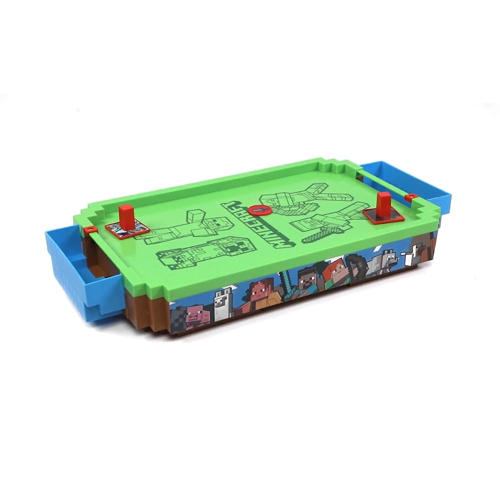 Menkind Minecraft Arcade Air Hockey – Overworld Premium 21-Inch Tabletop, 2-Player