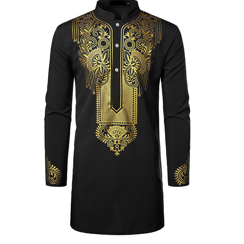 Men's African Printed Long Prayer Shirt