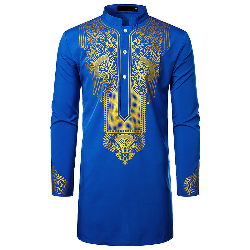 Men's African Printed Long Prayer Shirt