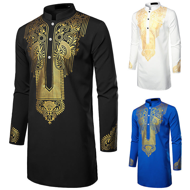 Men's African Printed Long Prayer Shirt