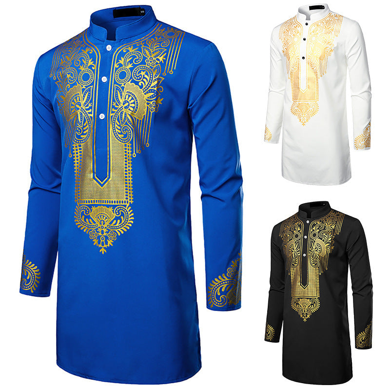 Men's African Printed Long Prayer Shirt