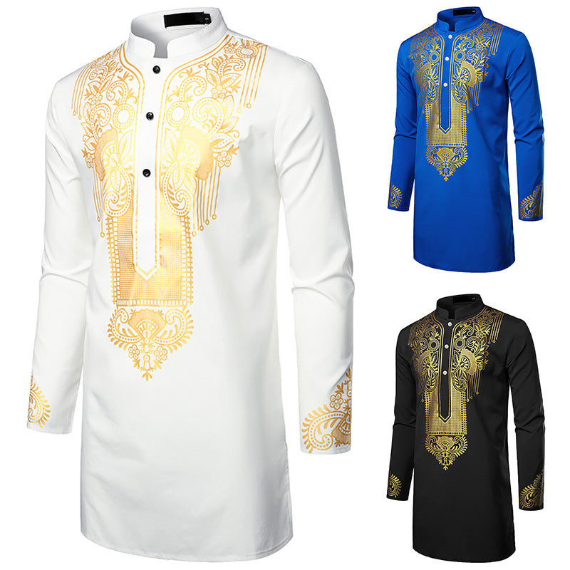Men's African Printed Long Prayer Shirt