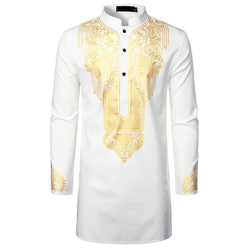 Men's African Printed Long Prayer Shirt