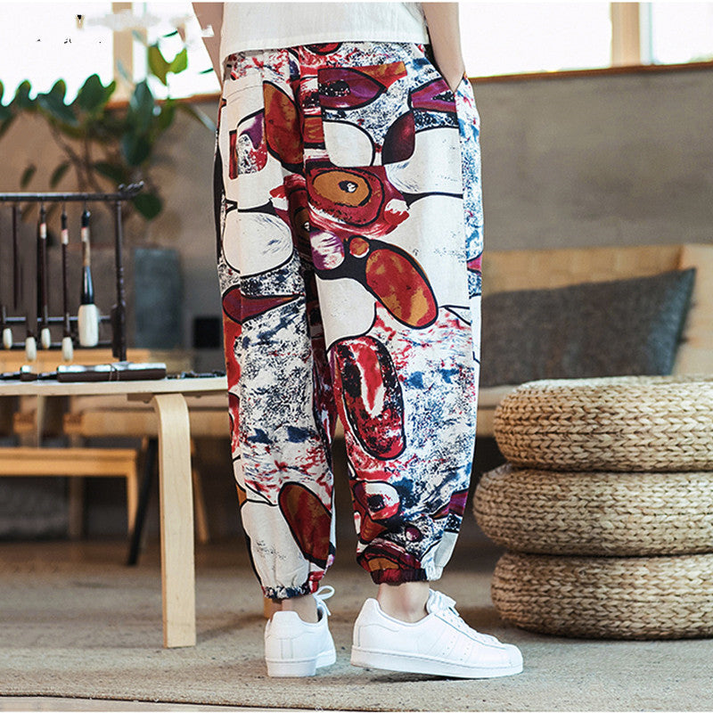Men's Cotton and Linen Casual Plus Size Crotch Bloomers