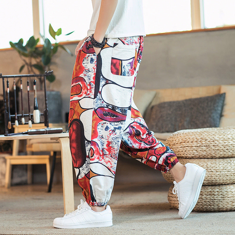 Men's Cotton and Linen Casual Plus Size Crotch Bloomers