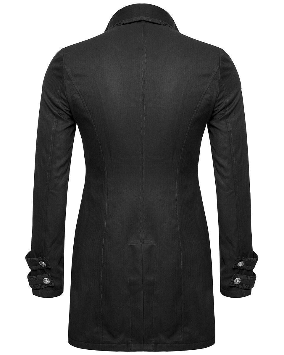 Mens Gothic Morning Jacket Tailcoat Black Steampunk Victorian