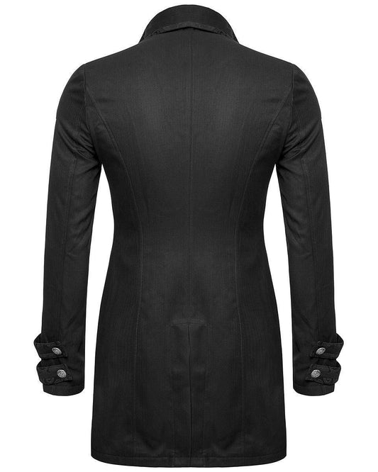Mens Gothic Morning Jacket Tailcoat Black Steampunk Victorian