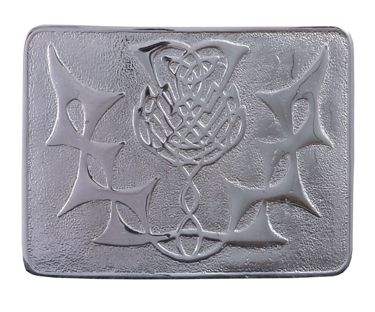 Men's Scottish Kilt Belt Buckles - Celtic Designs Chrome Buckles