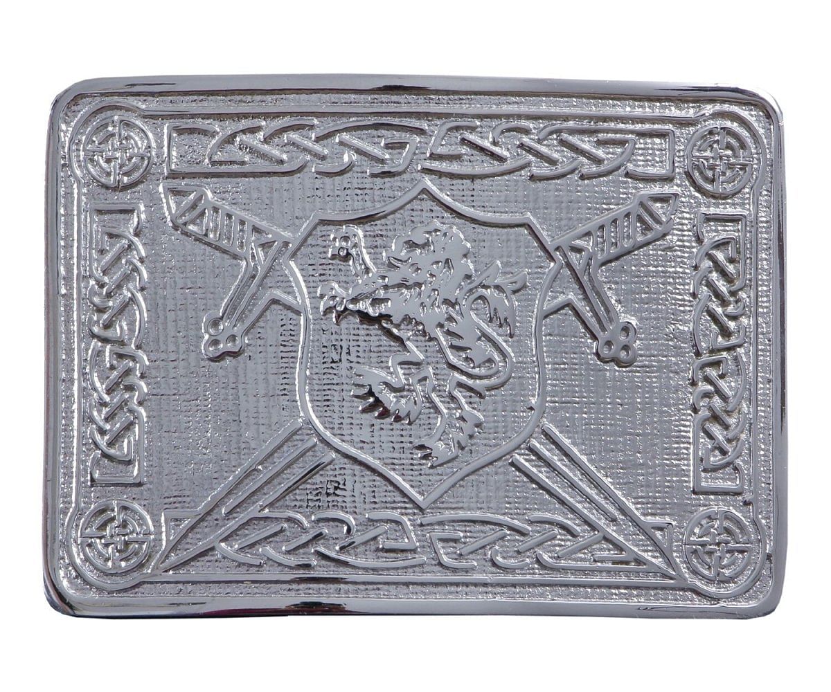 Men's Scottish Kilt Belt Buckles - Celtic Designs Chrome Buckles