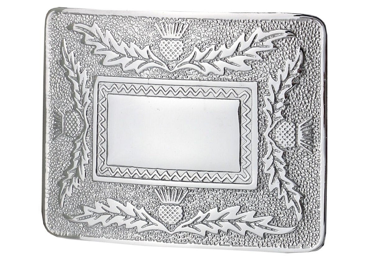 Men's Scottish Kilt Belt Buckles - Celtic Designs Chrome Buckles