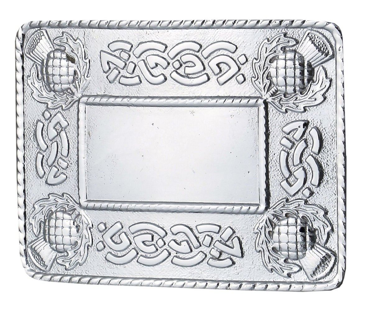 Men's Scottish Kilt Belt Buckles - Celtic Designs Chrome Buckles