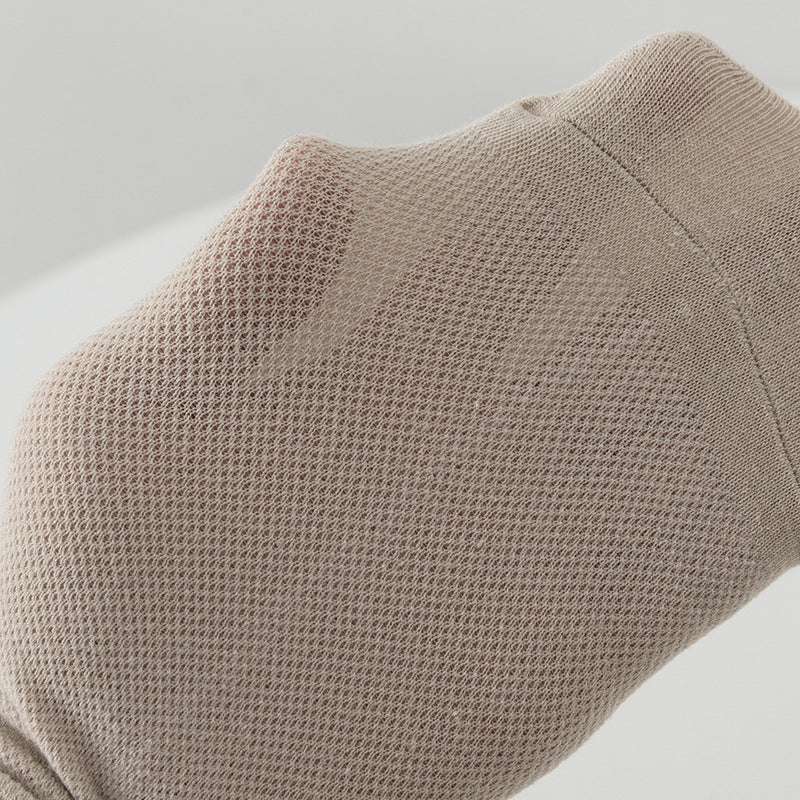Men’s Solid Colour Breathable Boat Socks, Sweat Absorbing Low-cut Polyester Socks