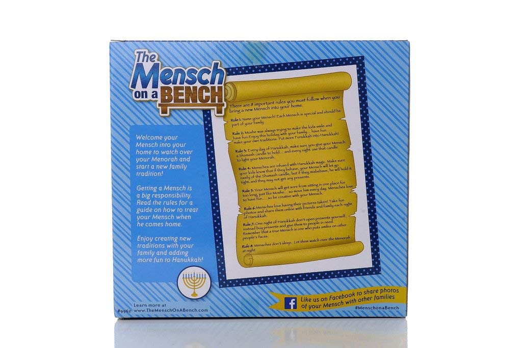 Mensch on a Bench Hanukkah Decor — As Seen on Shark Tank (Hardcover Book + Removable Bench)