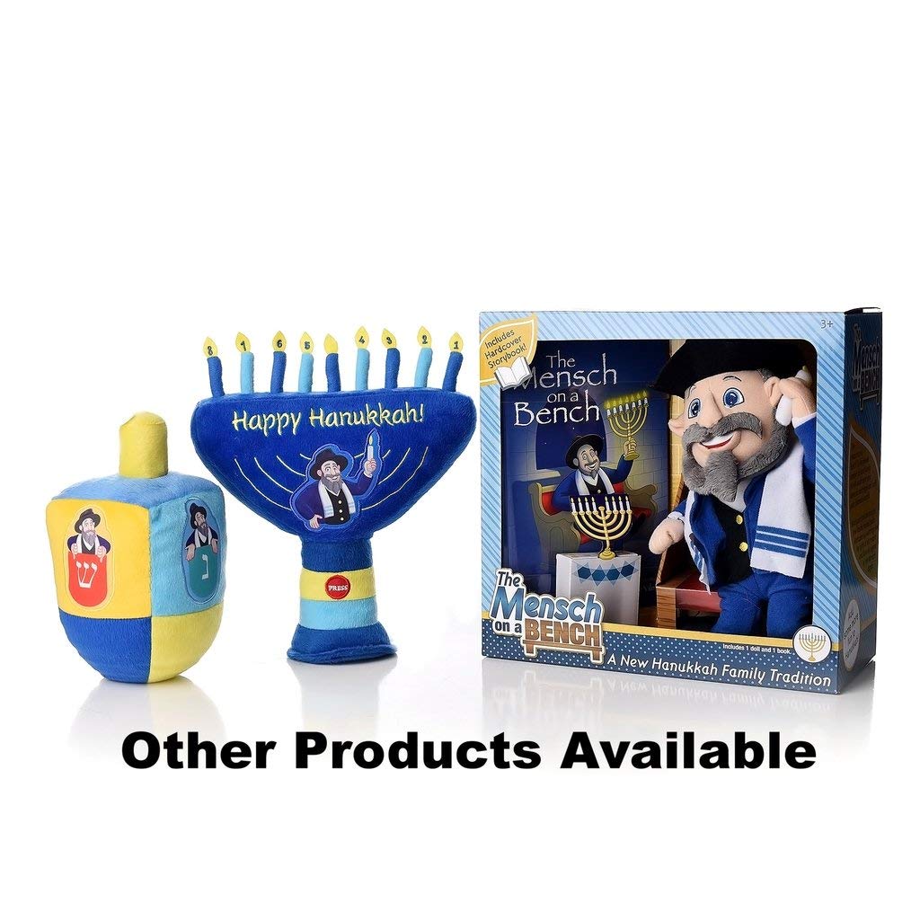 Mensch on a Bench Hanukkah Decor — As Seen on Shark Tank (Hardcover Book + Removable Bench)