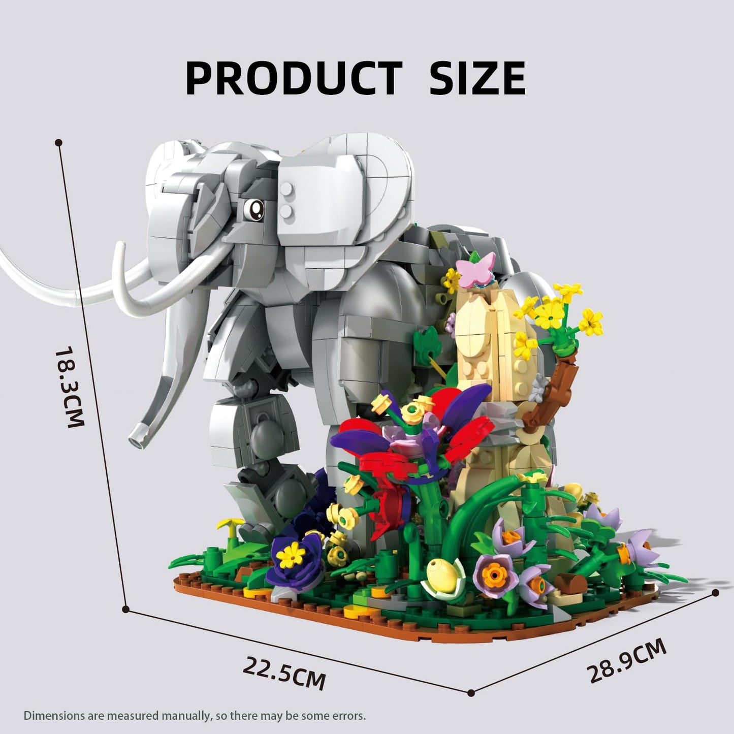 MENTOJOY Elephant Building Set – 1306 Pieces, Jungle Desktop Decoration, Gift for Kids & Adults